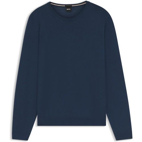 Pull Slim en laine mérinos à col rond - Boss - Modalova