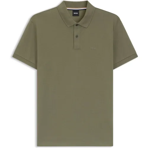Polo Pallas en piqué de coton avec détails logotés - Boss - Modalova