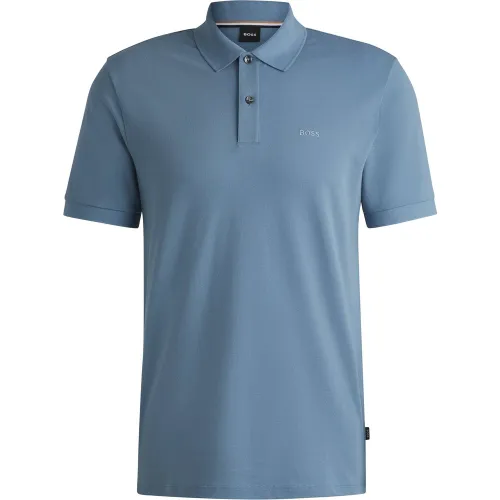 Polo Pallas en piqué de coton avec détails logotés - Boss - Modalova