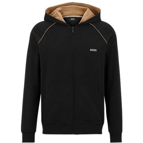Veste d’intérieur en coton stretch à capuche et logo brodé - Boss - Modalova
