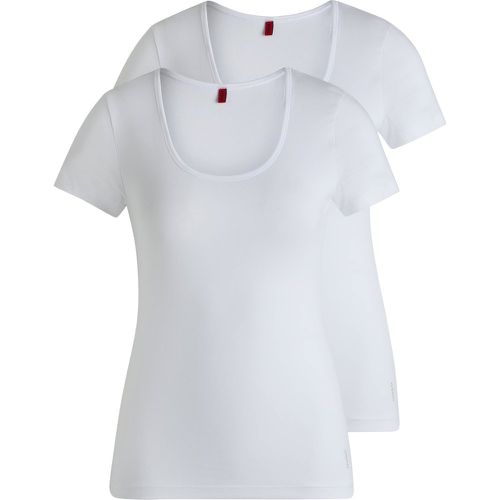 Lot de deux t-shirts en coton stretch avec logos - HUGO - Modalova