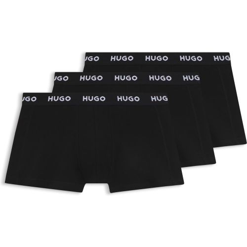 Lot de trois boxers courts en coton stretch avec taille logotée - HUGO - Modalova