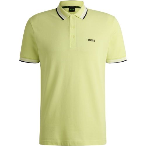 Polo Paddy en piqué de coton avec sous-col logoté - Boss - Modalova