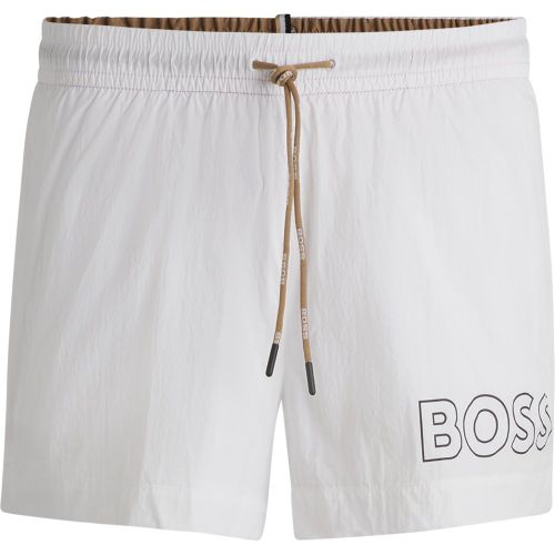 Short de bain à séchage rapide avec logo contouré - Boss - Modalova