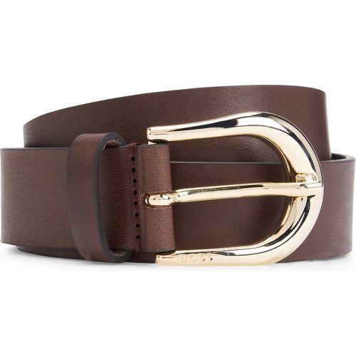 Ceinture en cuir italien avec boucle arrondie - Boss - Modalova