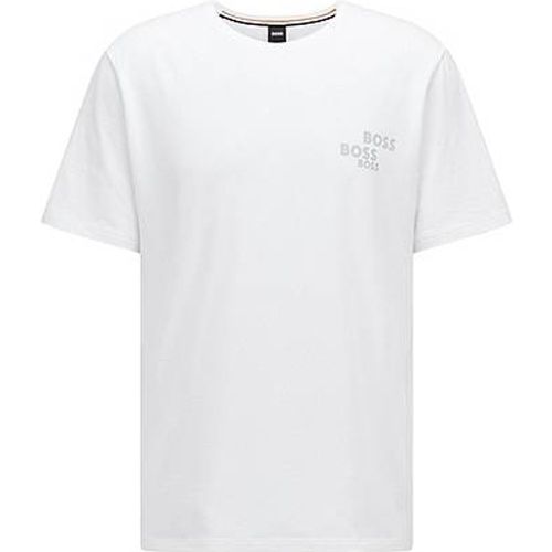 T-shirt de pyjama en coton stretch à logos contrastants - Boss - Modalova
