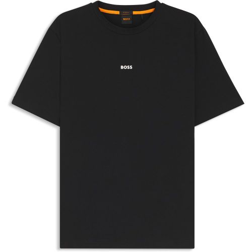 T-shirt Relaxed en coton stretch à logo imprimé - Boss - Modalova