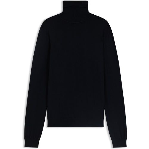 Pull à col roulé en laine mérinos avec logo brodé - HUGO - Modalova