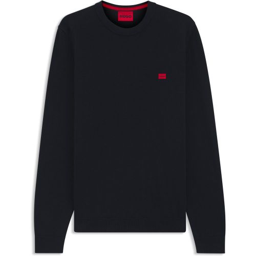 Pull en coton avec étiquette logo rouge - HUGO - Modalova