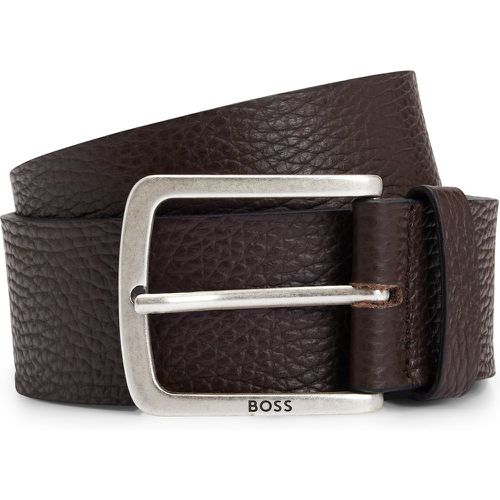 Ceinture en cuir italien au grain noble avec boucle logotée - Boss - Modalova