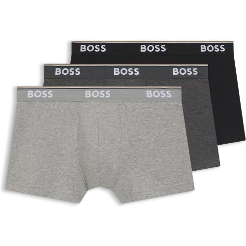 Lot de trois boxers courts en coton stretch avec logo à la taille - Boss - Modalova