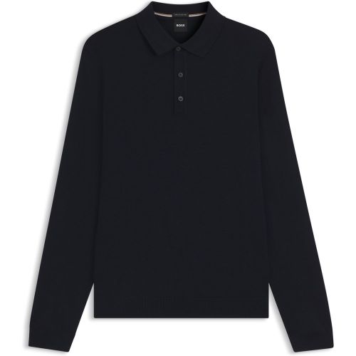 Pull Regular Fit en laine vierge avec col polo - Boss - Modalova