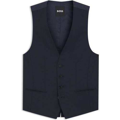 Gilet Slim en laine vierge stretch - Boss - Modalova