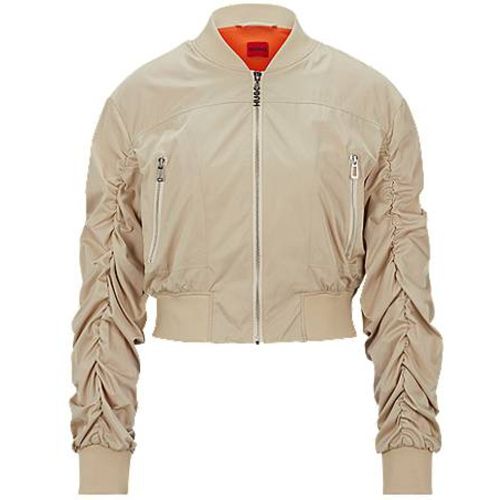 Bomber court en satin à manches froncées - HUGO - Modalova