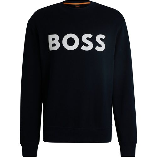 Sweat Relaxed Fit en molleton de coton avec logo imprimé en gomme - Boss - Modalova