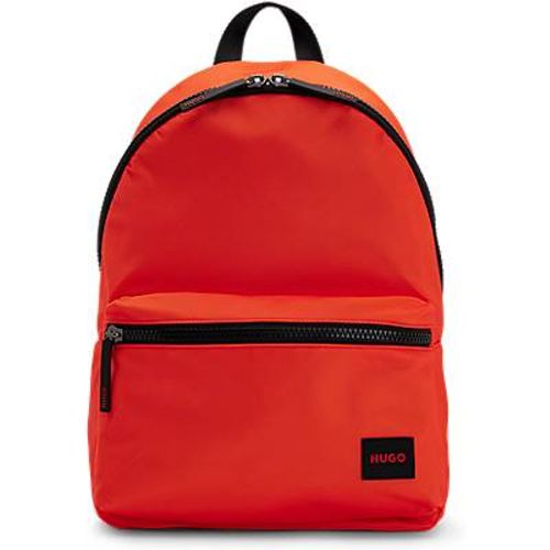 Sac à dos en tissu recyclé avec étiquette logo rouge - HUGO - Modalova