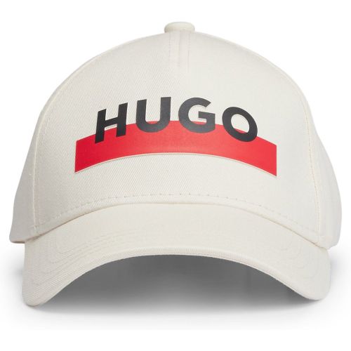 Casquette en twill de coton à rayures et logo - HUGO - Modalova