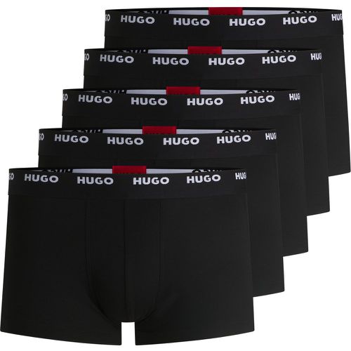 Lot de cinq boxers courts en coton stretch avec taille logotée - HUGO - Modalova