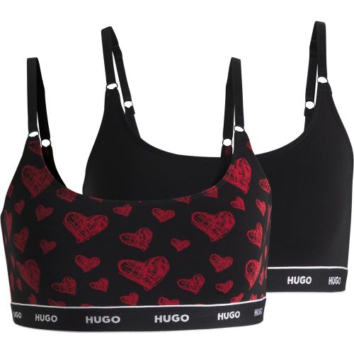 Lot de deux brassières en coton stretch avec sous-bande logotée - HUGO - Modalova