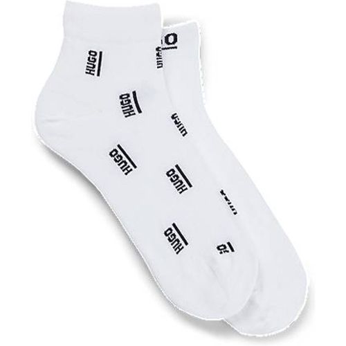 Lot de deux paires de chaussettes courtes à logo contrastant - HUGO - Modalova