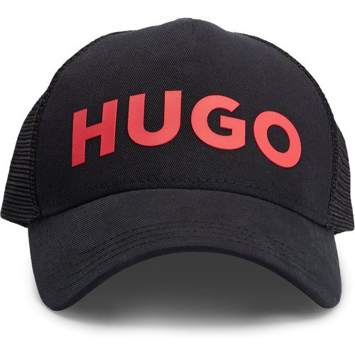 Casquette en twill de coton avec logo rouge - HUGO - Modalova