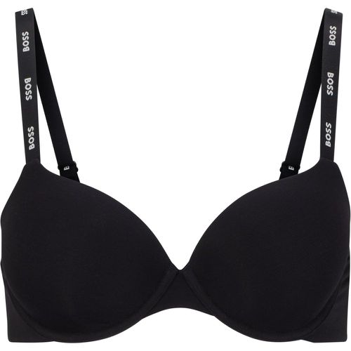 Soutien-gorge à armatures avec bretelles logotées ajustables en jersey stretch - Boss - Modalova