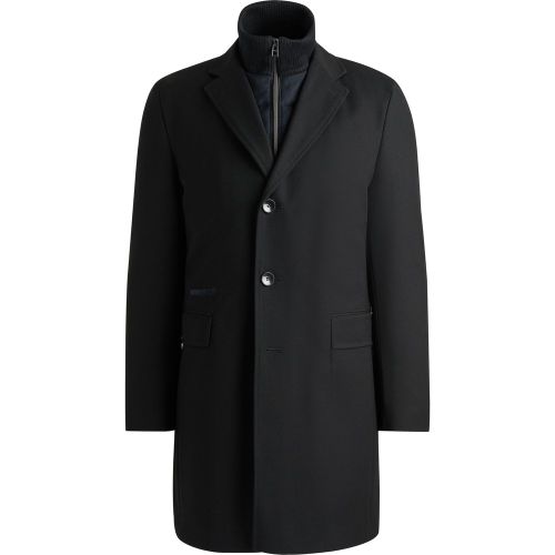 Manteau en laine mélangée déperlante avec insert zippé - Boss - Modalova