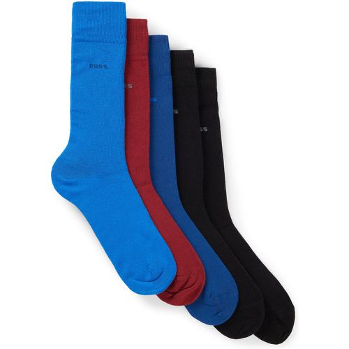 Lot de cinq paires de chaussettes mi-mollet en coton mélangé - Boss - Modalova