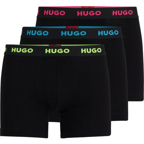 Lot de trois boxers longs en coton stretch à logo - HUGO - Modalova