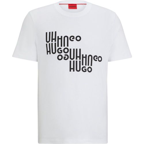 T-shirt en jersey de coton à logo imprimé saisonnier - HUGO - Modalova