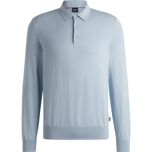 Pull Regular en maille de jersey de coton avec col polo - Boss - Modalova