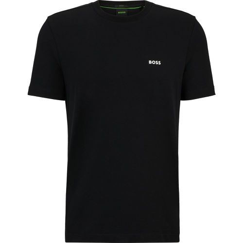 T-shirt Regular en coton stretch avec logo contrastant - Boss - Modalova