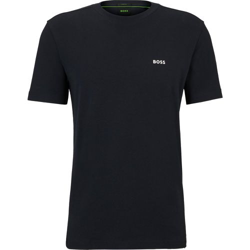 T-shirt Regular en coton stretch avec logo contrastant - Boss - Modalova