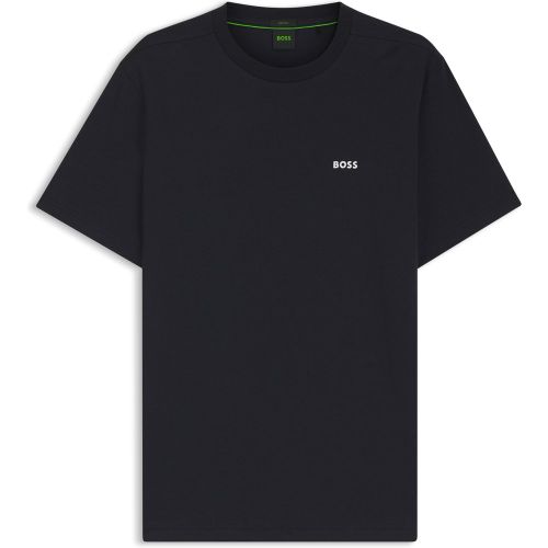 T-shirt Regular en coton stretch avec logo contrastant - Boss - Modalova