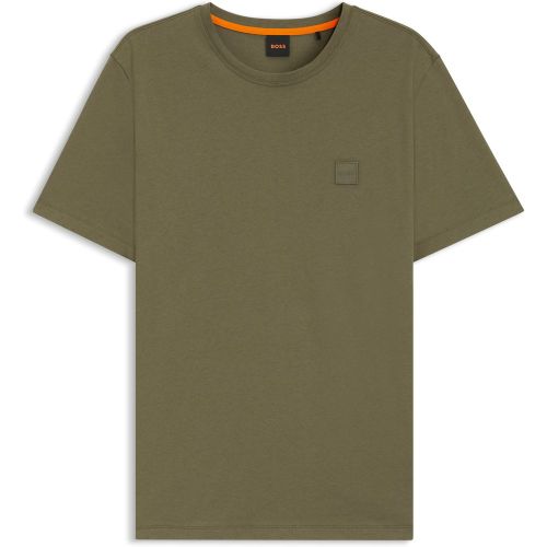 T-shirt en jersey de coton avec patch logoté - Boss - Modalova