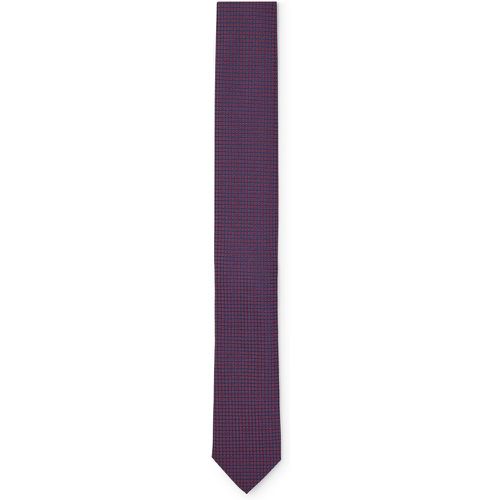 Cravate en jacquard de soie à pois et carrés - HUGO - Modalova