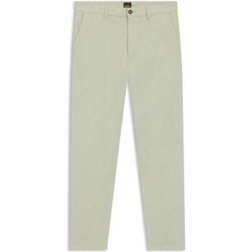 Chino Tapered en satin de coton stretch - Boss - Modalova