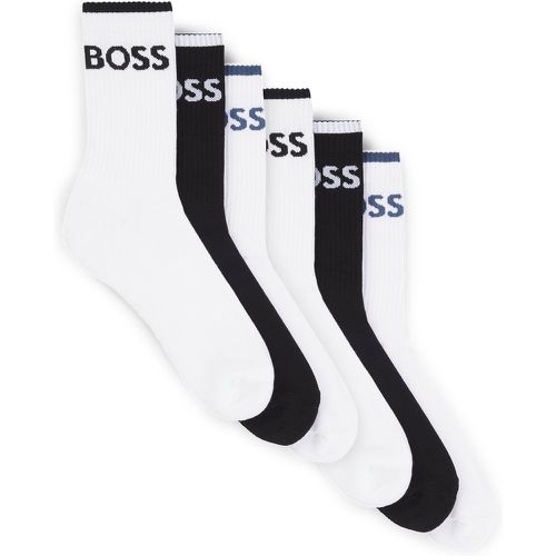 Lot de six paires de chaussettes courtes côtelées en coton mélangé - Boss - Modalova