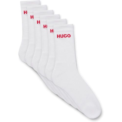Lot de six paires de chaussettes mi-mollet à logo - HUGO - Modalova