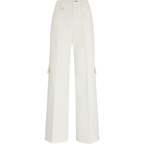 Pantalon droit en coton mélangé - Boss - Modalova