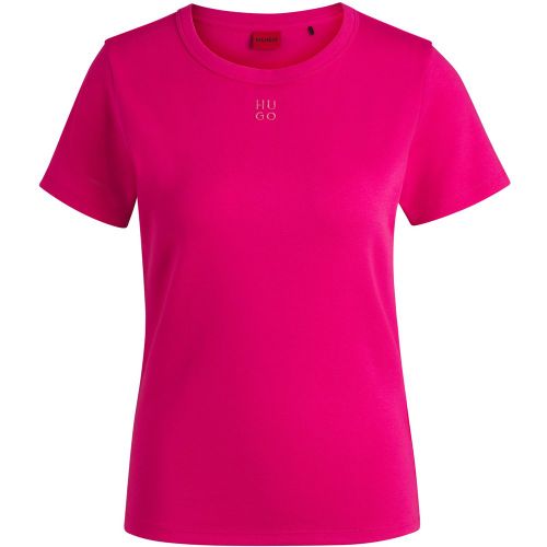 T-shirt en coton mélangé à logo revisité brodé - HUGO - Modalova