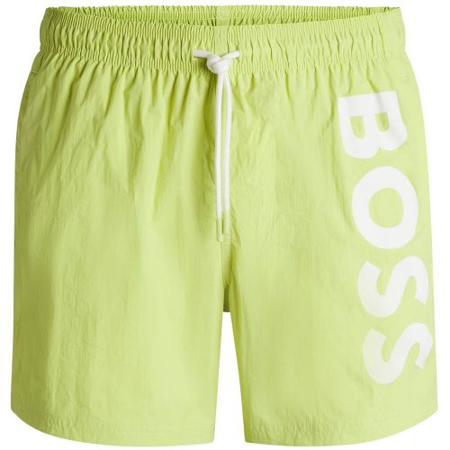 Short de bain à logo contrastant en tissu à séchage rapide - Boss - Modalova