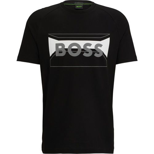 T-shirt Regular Fit en coton mélangé avec logo artistique - Boss - Modalova
