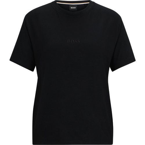 T-shirt Regular en jersey stretch avec logo brodé - Boss - Modalova