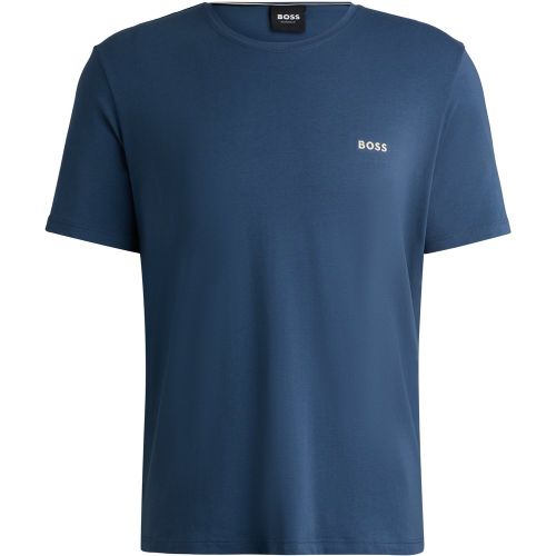T-shirt en coton stretch à logo brodé - Boss - Modalova