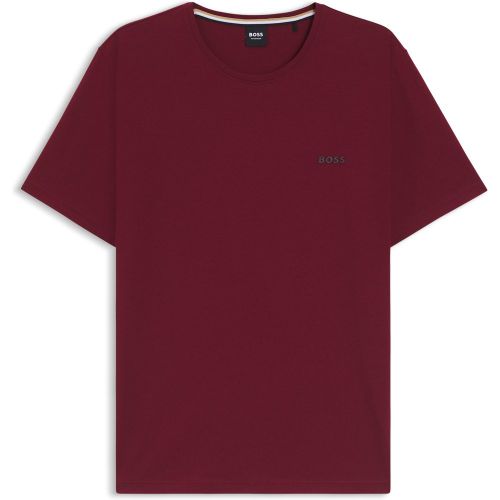 T-shirt Regular en coton stretch à logo brodé - Boss - Modalova