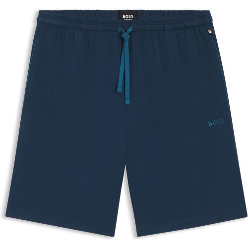 Short en jersey de coton stretch avec logo brodé - Boss - Modalova