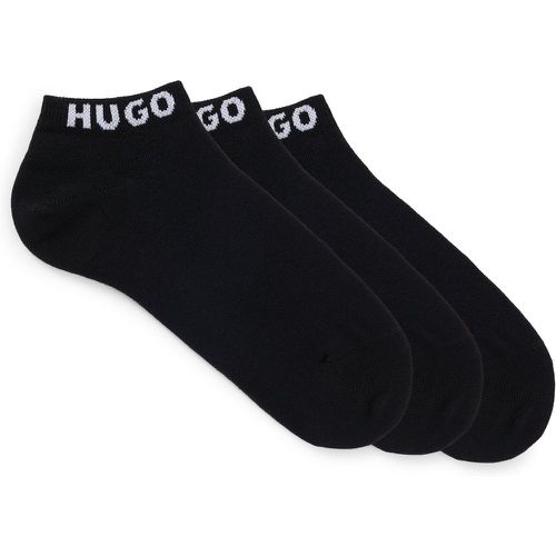 Lot de trois paires de chaussettes basses avec bords logotés - HUGO - Modalova