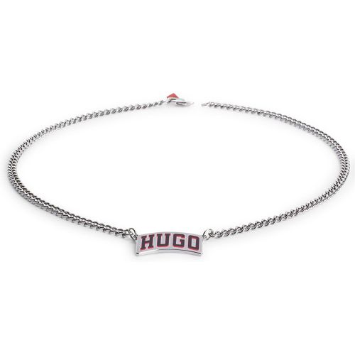 Collier chaîne avec pendentif logo de la nouvelle saison - HUGO - Modalova