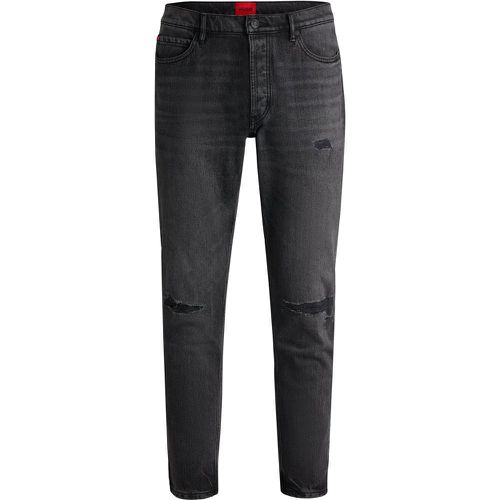 Jean Tapered en denim noir usé - HUGO - Modalova